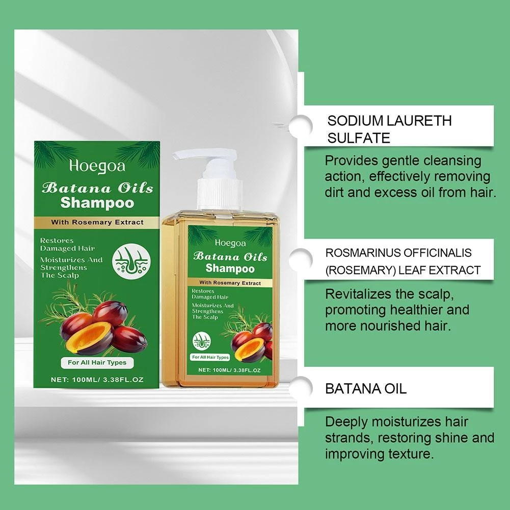 Shampoo Batana Oil & Rosemary Nutre Macio E Fofo Adequado Para Homens Mulheres