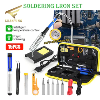 Temperatura Ajustável Kit Estação De Solda Elétrico Portátil Com 15 Peças 220 V 110 V 60W