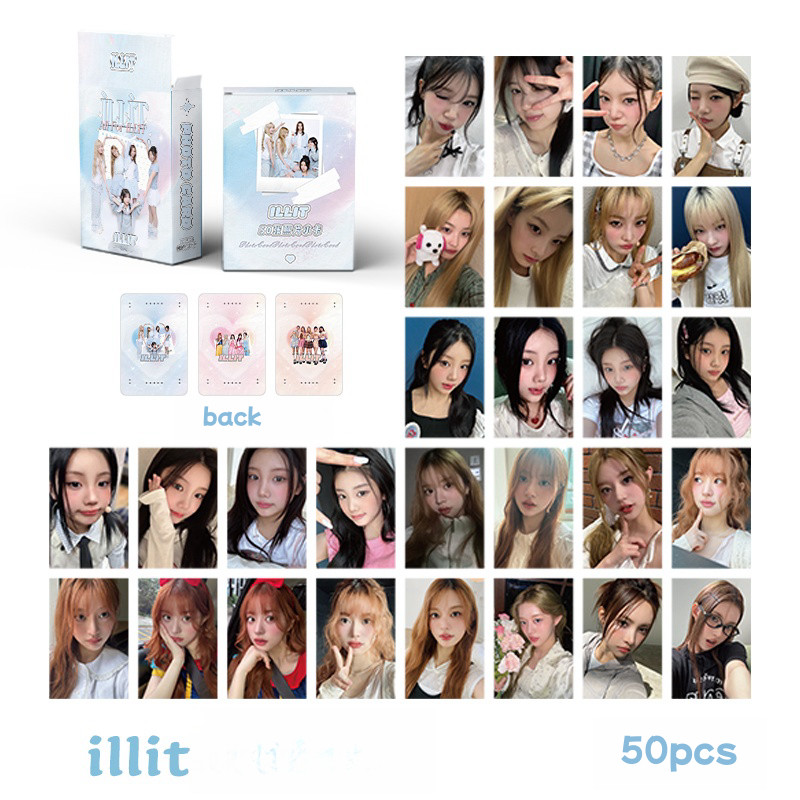 ILLIT SHOPEE kpopmerch 50枚 Kpop ILLIT Cartão Pequeno SUPER ME REAL M2U YUNAH IROHA MOKA