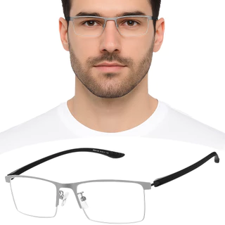 Armação Oculos Grau Masculino Meio Aro OGR-6 Acetato Metal