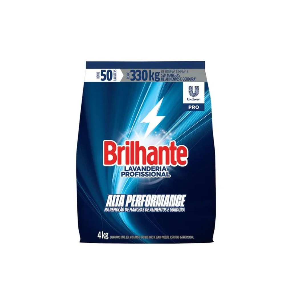 Sabão em Pó Alta Performance 4kg Brilhante Uso Profissional | Shopee Brasil