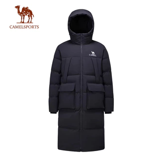 CAMEL SPORTS Jaqueta Esportiva Feminina De Comprimento Médio Inverno Três À Prova De Quente Espessada Com Capuz