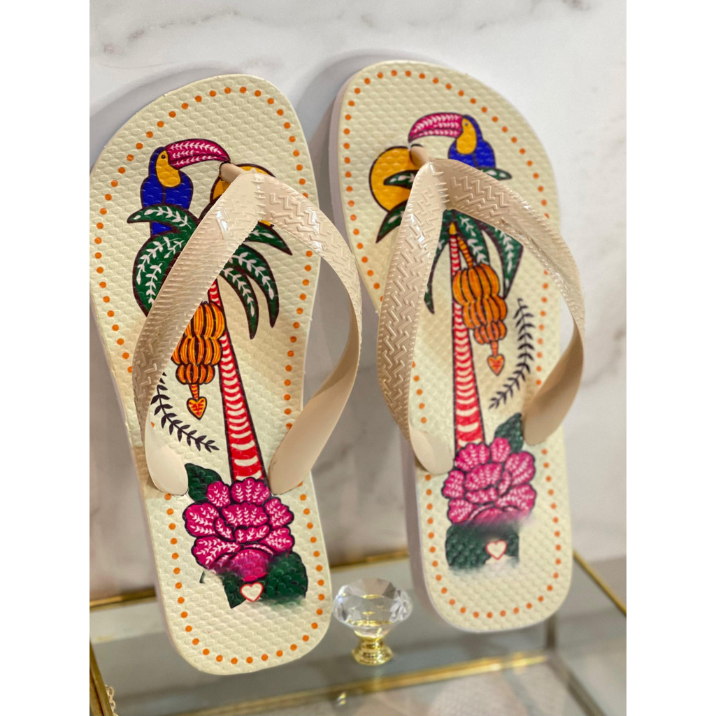 Chinelo Feminino de Dedo Estampado e Personalizado Para Um Toque