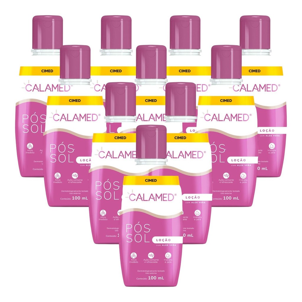 Kit Calamed Loção Pós-Sol Com Aloe Vera C/ 10Un De 100ml Cd | Shopee Brasil