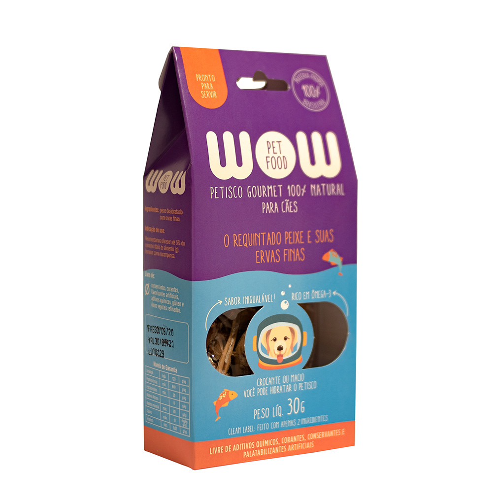 Petisco Natural Wow Pet Food Peixe e Ervas Finas Cães 30g em Oferta na Shopee
