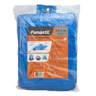 Lona Plástica Azul Famastil  com Ilhos Cantos Reforçados 5x3M em Oferta na Shopee