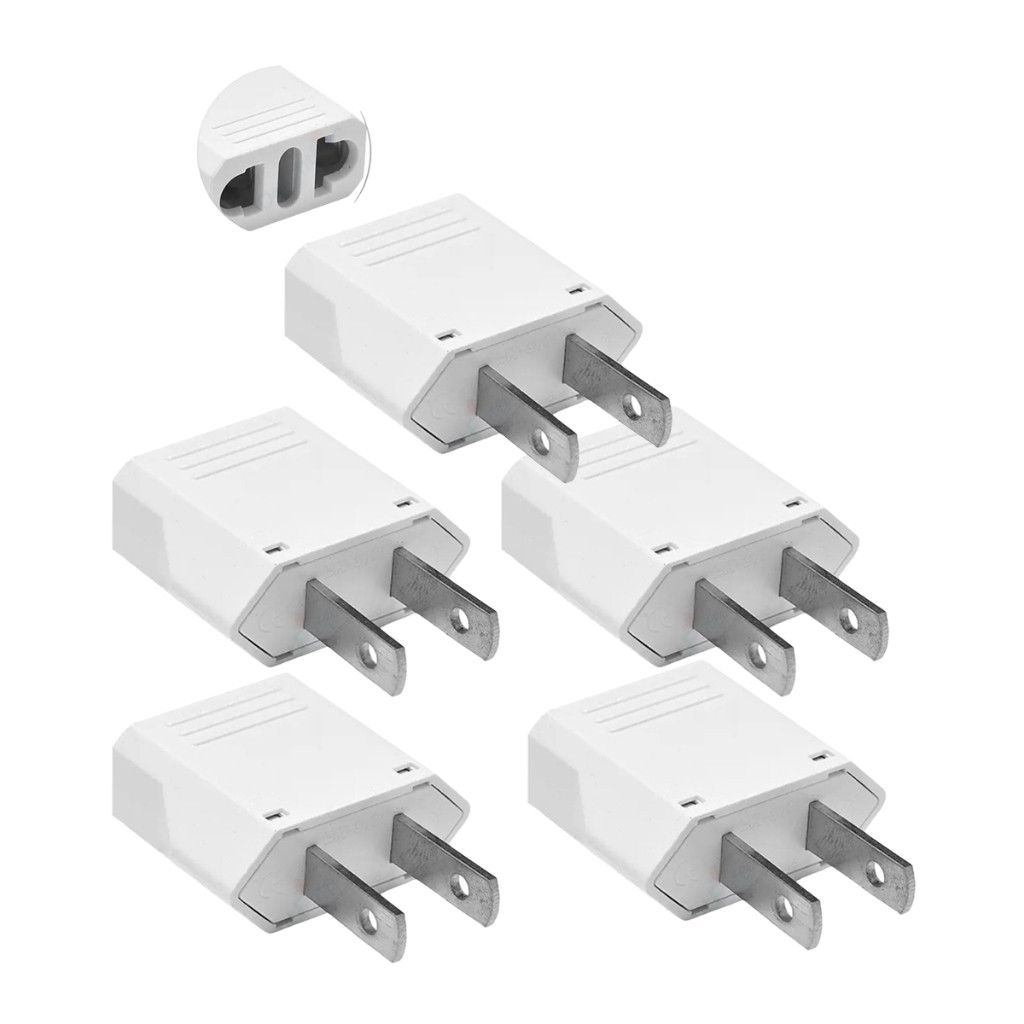 Adaptador tomada branco pino saída chato us 1 unidade