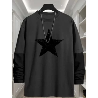 Camiseta Manga Longa Chumbo Streetwear Modelo: "Star" - Tumblr CAMLG-1487-GRF COYOTE STREET