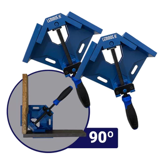 Kit 2 Grampo Sargento Angular 90º Braçadeira Canto Esquadro Aperto Marcenaria Serralheria 