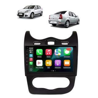 Kit Multimidia Sandero Logan 2012 / 2014 Carplay AndroidAuto 9 Pol - Roadstar 908BR