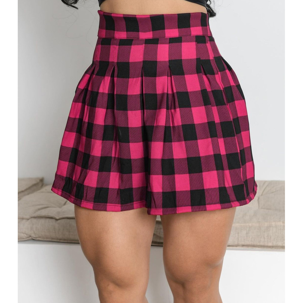 Saia Pregas Alfaiataria Colegial Shopee Brasil