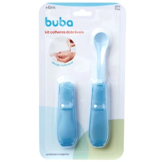 Kit 2 Colheres Dobráveis Azul 19700 - Buba