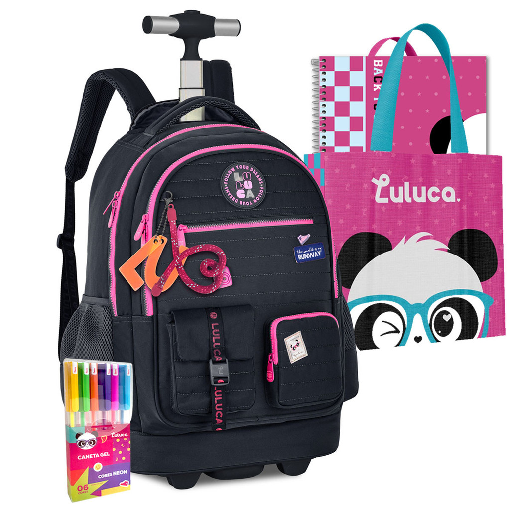 Mochila Luluca Escolar Resistente Reforçada Lançamento Brinde Nova ...