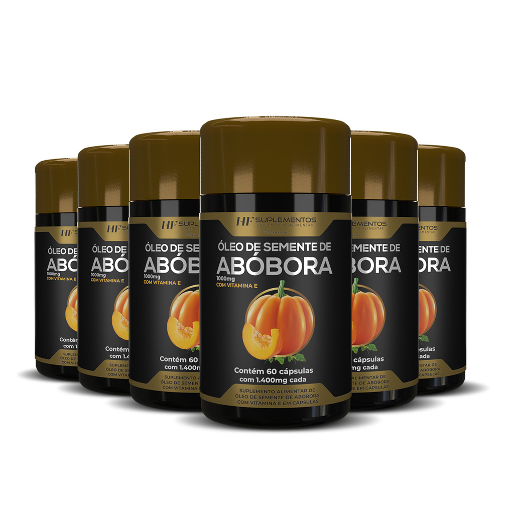 Óleo Semente de Abóbora 1400mg HF Suplementos 60 Caps Próstata Natural ...