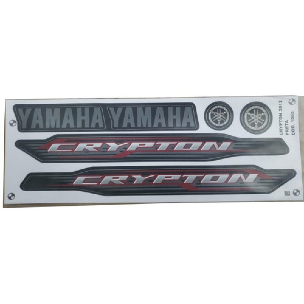 Kit Adesivos Faixas Yamaha Crypton 2012 Preta Jogo Adesivo | Shopee Brasil