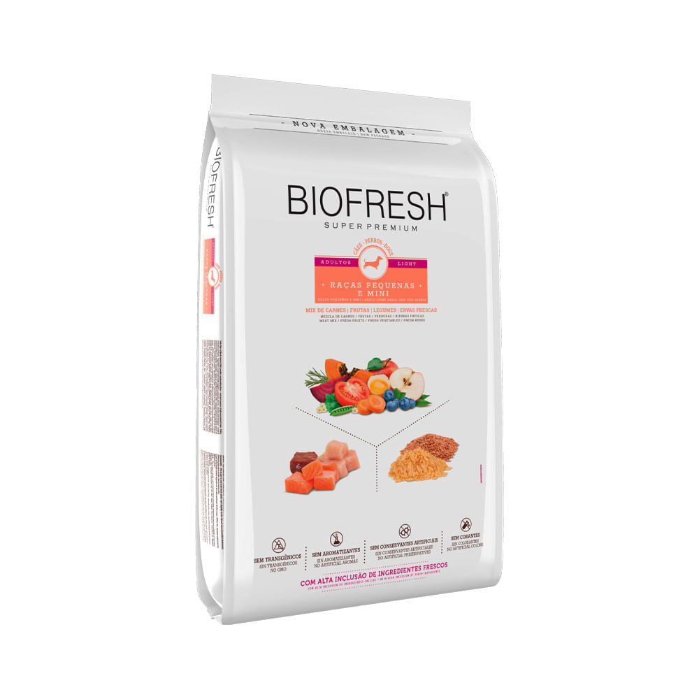 Ração Biofresh Light Cães Raças Pequenas e Minis - 10,1kg | Shopee Brasil