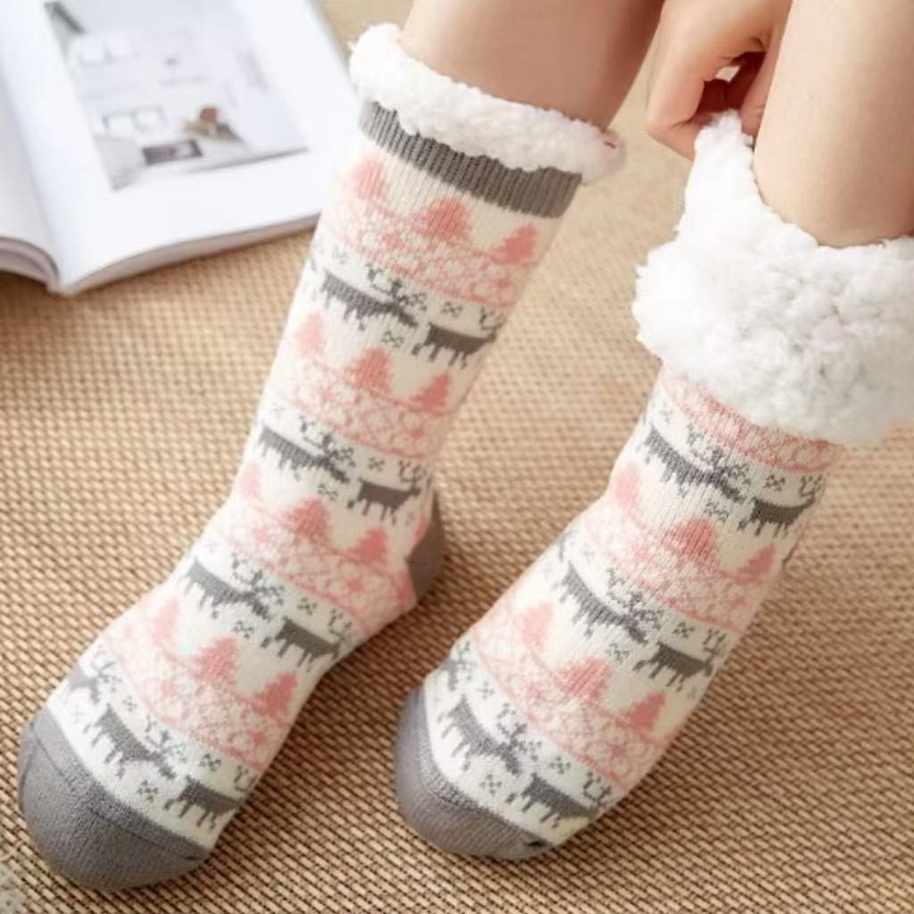 Meias FEMININAS Térmicas De Lã Forrada Para Adulto/Meias de inverno ...