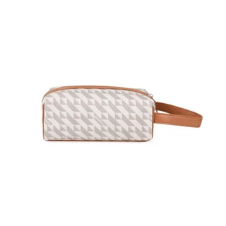 Necessaire de Viagem Feminina Média Monograma BG Bege