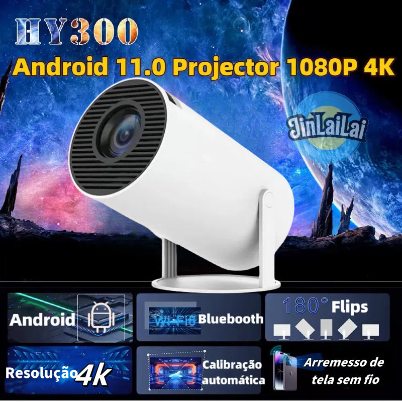Projetor 4K HD 150 Polegadas Celular, Tv B0x, Xbox, PS, Pc, Wifi HY300 Pro Magcubic Envio Imediato