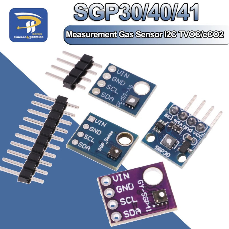 Sensor de Medição de Gás de Ar SGP41 SGP30 SGP40 I2C Detector de TVOC ...