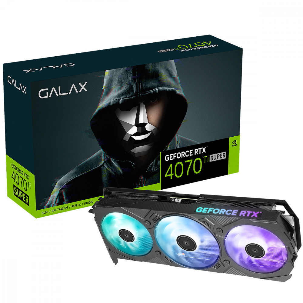 Placa de Vídeo Galax GeForce RTX 4070 TI SUPER EX Gamer 1-CLICK OC 16GB GDDR6X 256 bits - 47UZM6MD7JDL