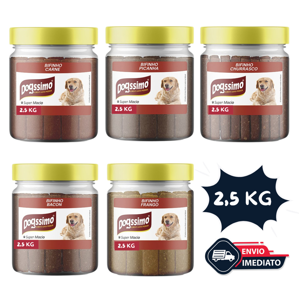Bifinho 2,5 Kg DOGSSIMO Petiscos Delicioso para Cachorro Super Premium em Oferta na Shopee