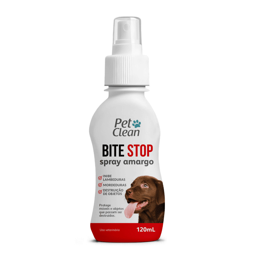 Spray Anti Mordida Bite Stop Com Gosto Amargo Pet Clean 120ml Cães ...