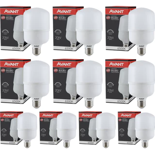 Kit 10 Lâmpadas Bulbo HP 20W Luz Branco Frio 6500K 20W Bivolt 127v 220v Led Avant