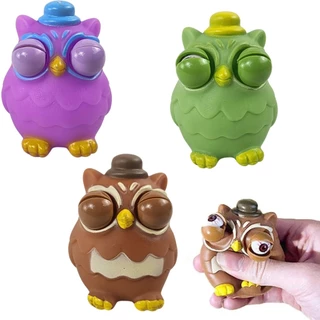 Brinquedo Corujinha Zoiudinha Aperta Abre Olhos Sortidos Castela