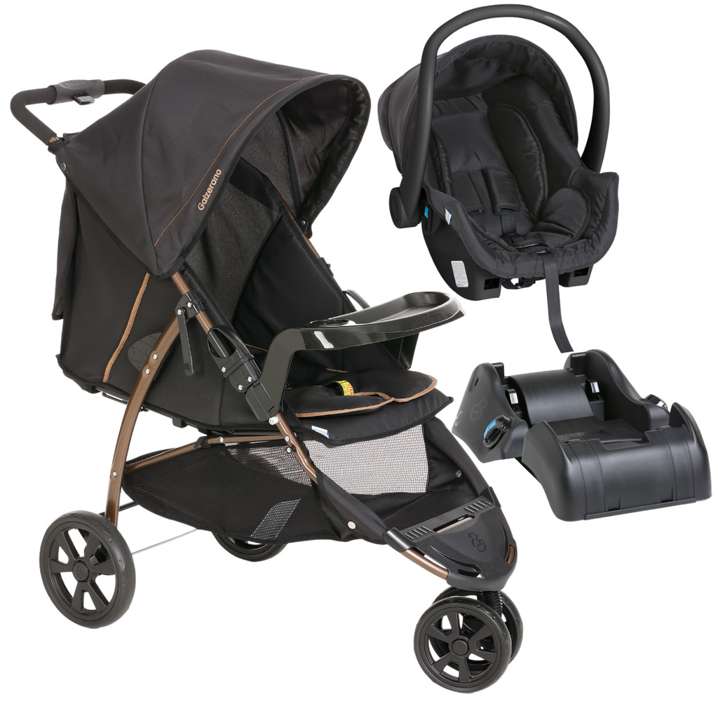 Kit Carrinho Bebê Galzerano Cross com Bebê Conforto e base | Shopee Brasil