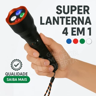 Lanterna Led 4 em 1 multifuncional colorida aluminio aeronáutico