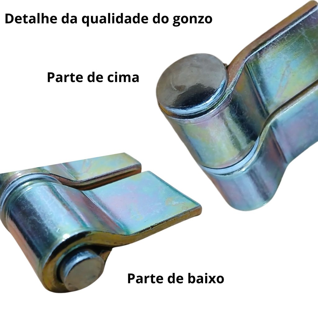 Dobradiça gonzo com aba N2 portão de ferro e aço kit 2 pçs