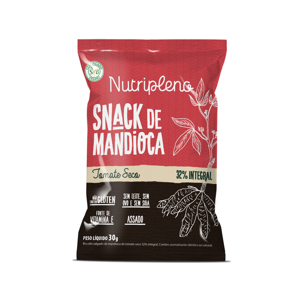 Snack Integral de Mandioca Sabor Tomate Seco Nutripleno 30g | Zero ...