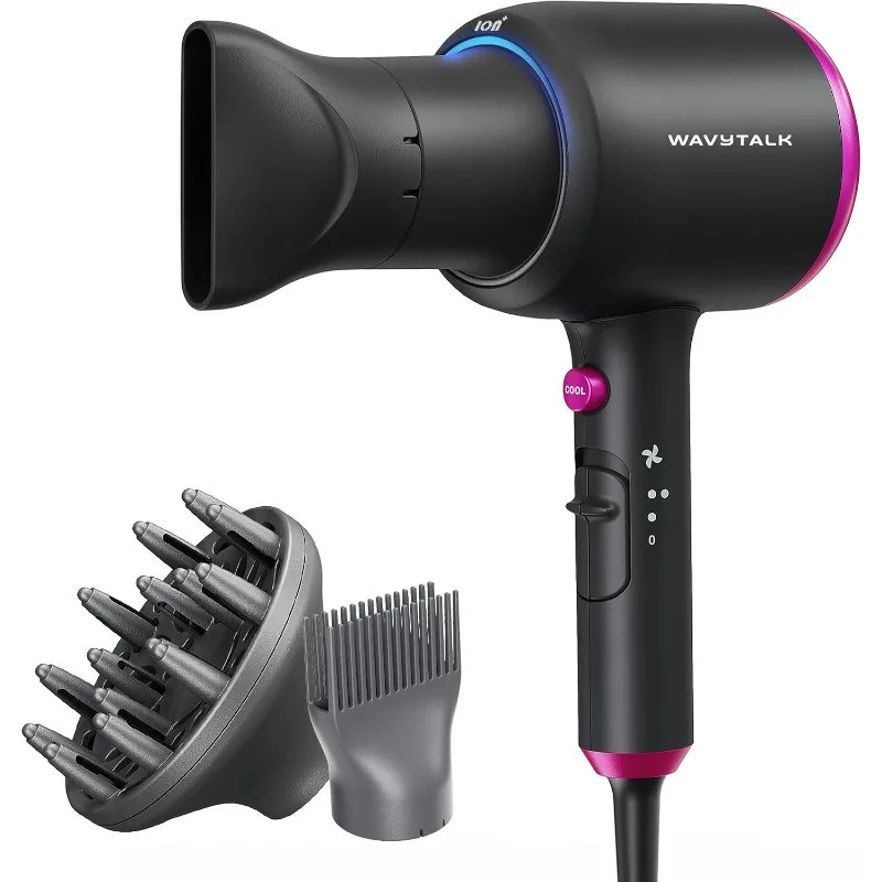 Secador com Difusor, Secador de Cabelo Iônico para Cabelos Cacheados ...
