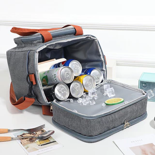 Bolsa Térmica Grande Para Piquenique Camping Porta Bebidas Marmita 2 Compartimentos