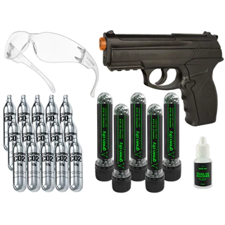 Pistola De Esfera de Aço Forte Potente Rossi C11 R11 6mm Com 15 CO2, 1000 Bolinhas 6.0 e Óculos