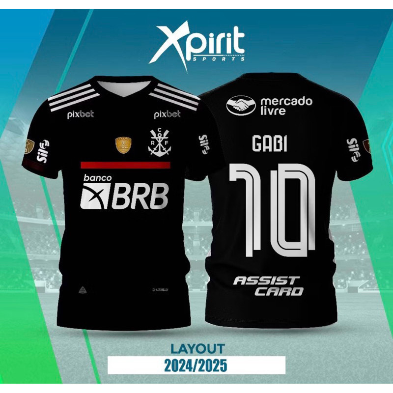 Camisa do Time do Flamengo Preto Remo 2024/25 | Shopee Brasil