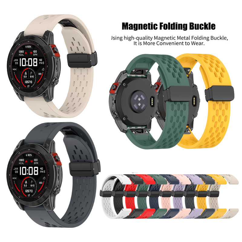 ZEDEVB 22 26mm Cinturino In Silicone Per Garmin fenix 7x 7 6X 6 Pro 5 5X Plus Smart Watch Cinghie A Sgancio Rapido Fenix 3 3HR Cinturino Accessorie, 22mm Width, Agata