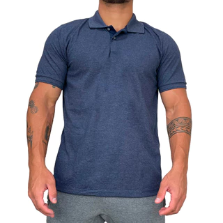 Camiseta Polo Manga Curta Slim Malha Piquet Casual Confortável Ogochi