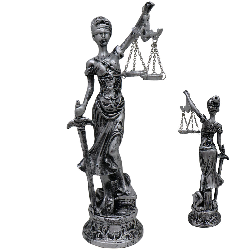 Estatueta Themis Deusa Da Justiça Direito Lei Resina Estátua 29 Cm ...