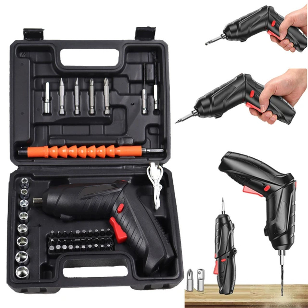 Kit Parafusadeira Doméstica com maleta Leve Portátil USB Recarregável lemon tree