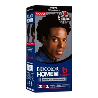Tintura Bozzano Biocolor Homem Tonalizante de cabelo Preto em Oferta na Shopee
