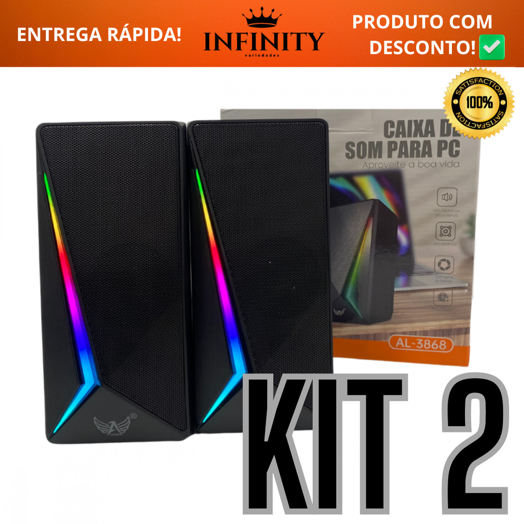 Kit Caixa De Som Alto Falante Rgb Bluetooth Modos De Luz Led Rgb