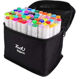 Conjunto De Canetas Marcador Permanente Ponta Dupla Escolar Kit 60 Cores Pincel Colorido Desenho em Oferta na Shopee