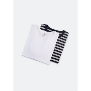 Kit Com 2 Camisetas Masculina com Gola Arredondada em Oferta na Shopee