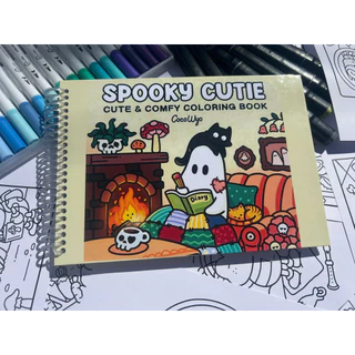 Livro de Colorir Spooky Cute Capa Dura Espiral A5 Comfy Estilo Halloween Fofo Relaxante em Oferta na Shopee