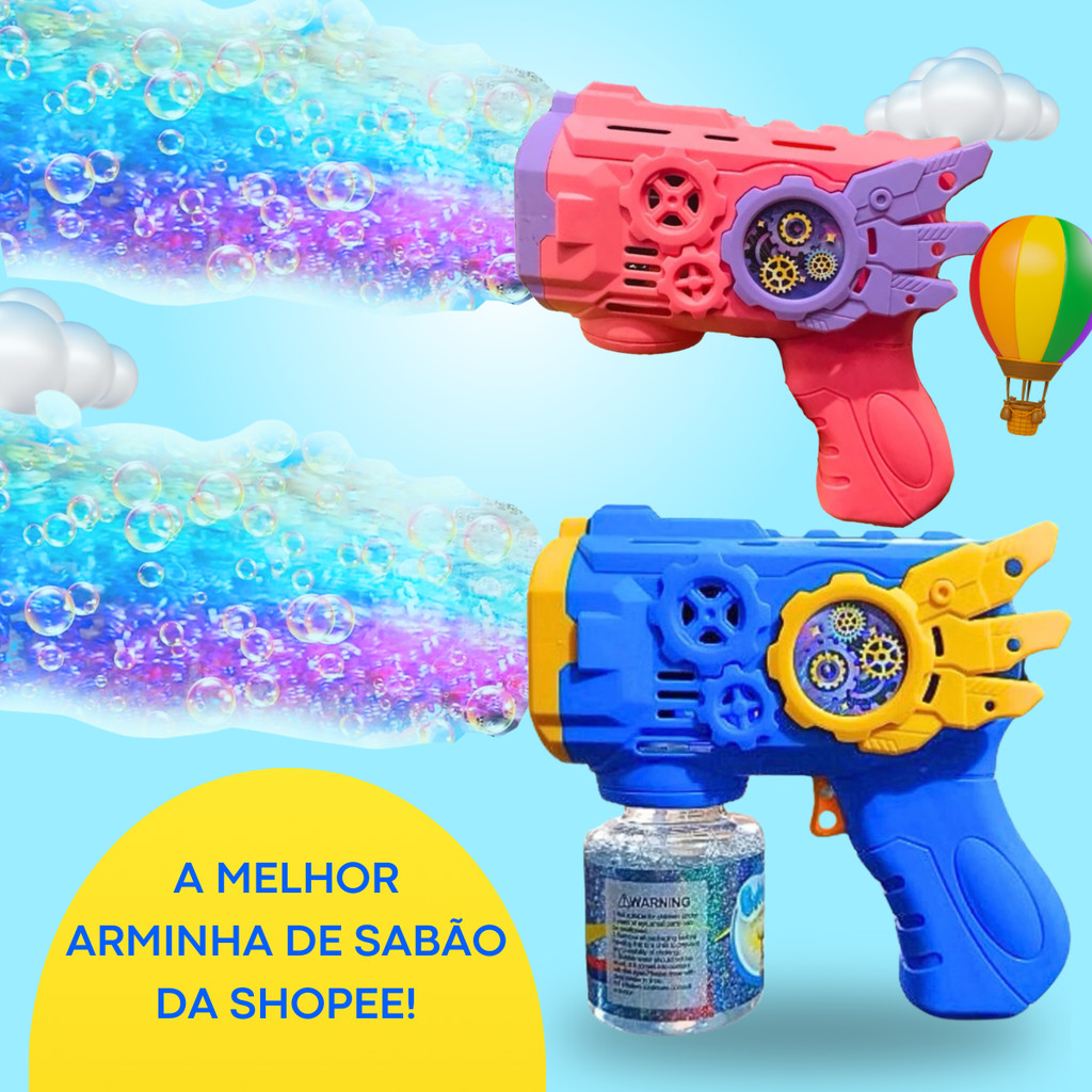 Pistola de Bolha de Sabão Lança Bolhas Arminha Máquina de Bolha de ...