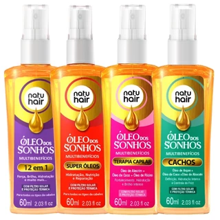 Kit Óleo dos sonhos 12 em 1 + Super Óleos + Terapia Capilar + Cachos Natuhair 60ml