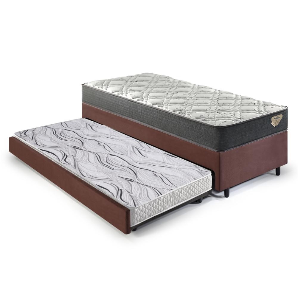 Bicama Box Solteiro 88x188 com Colchão Adapto Ecoflex
