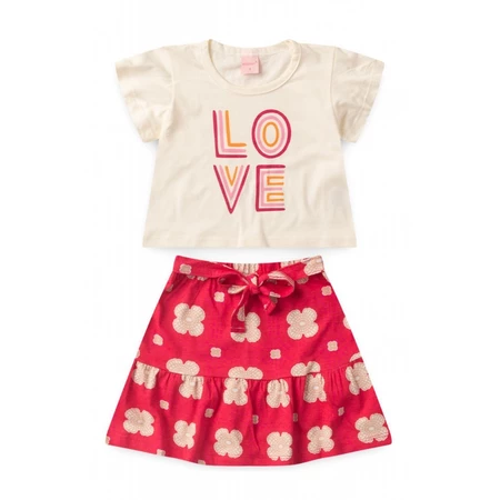 Conjunto infantil feminino Triplicate Love